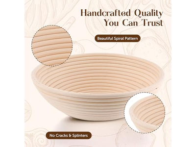 Kit Banneton Mini Ovale 250G 750G, Doublure Ronde Osier Rotin
