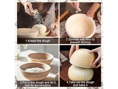 Meilleur Banneton Pour l'Apprêt du Levain Sans Farine Nettoyage Doublure Bol Lavage