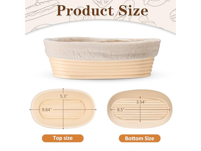 Panier d'Apprêt Ovale Brotform 9 Pouces (1kg) Fait Main Grande Taille