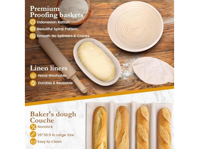 Nettoyage Paniers Banneton Canne UK Un Panier Ovale Pain Avec Doublure Silicone Mini