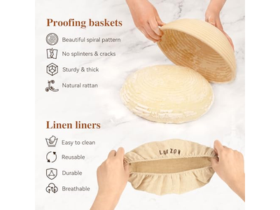Paniers d'Apprêt Ovales pour Levain Kit de Boulangerie pour Pain
