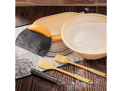 Bannetons en Pâte de Bois Ovale Pain Banneton Canne Rotin Avec Doublures 9 Pouces